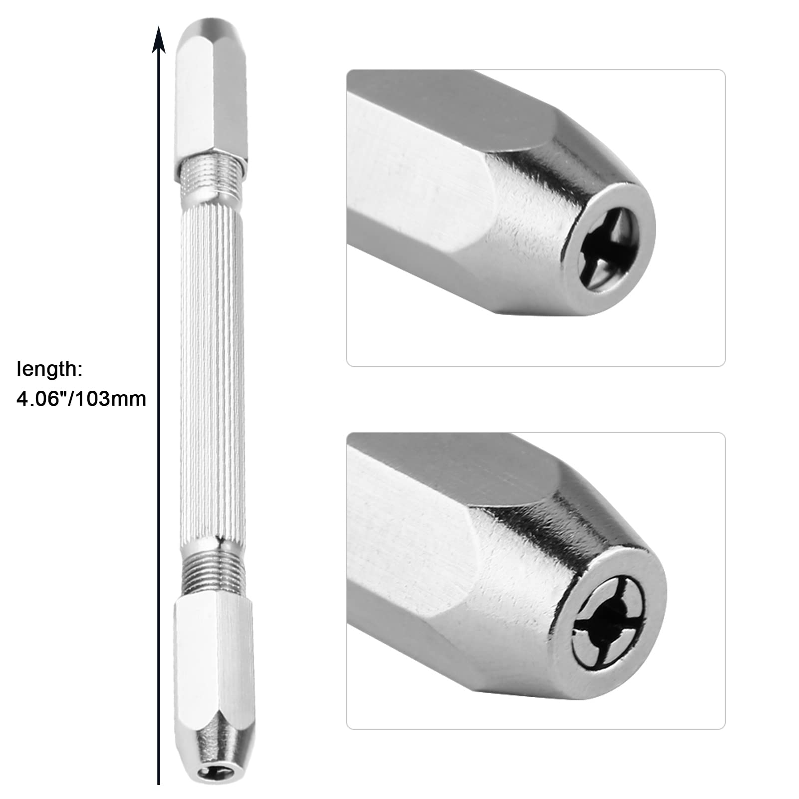 Mini Trapano a Mano 0-3 mm Doppia Punta per Legno, Tiglio, Corno d'Osso