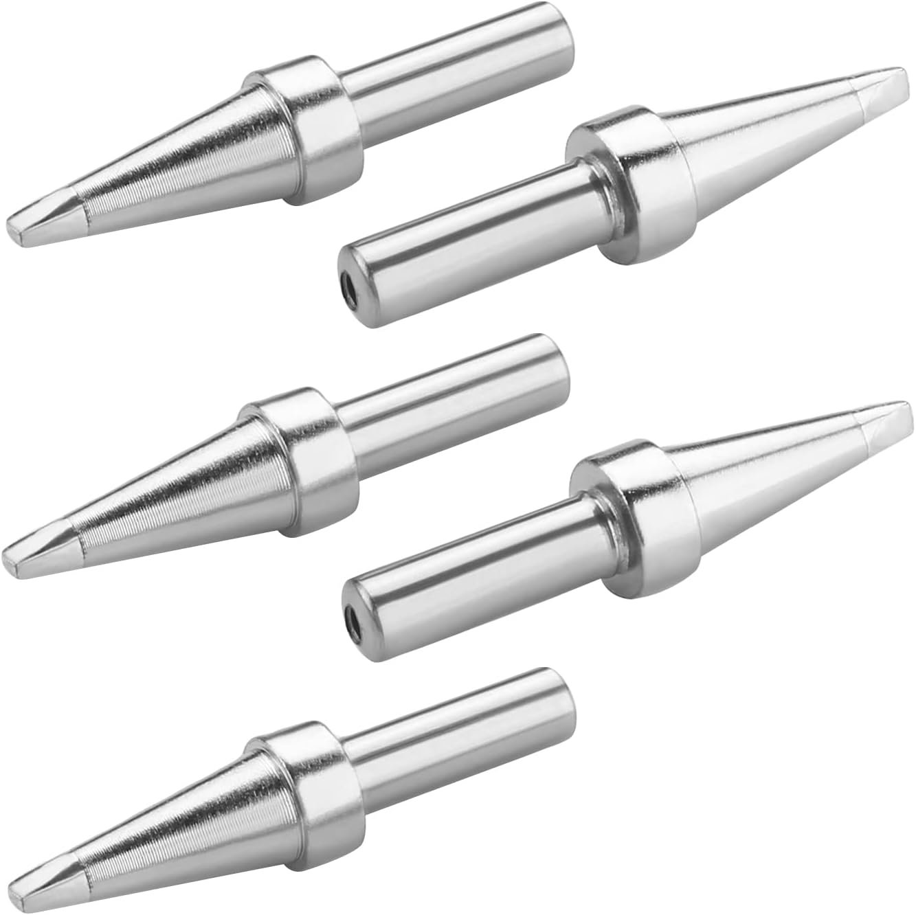Utoolmart Soldering Iron Tips,Replacement,Lead-Free Welding Head,One-word type,Oxygen-free copper,Welding tools for Soldering Rework Station Soldering 500-2.5D Silver 5Pcs