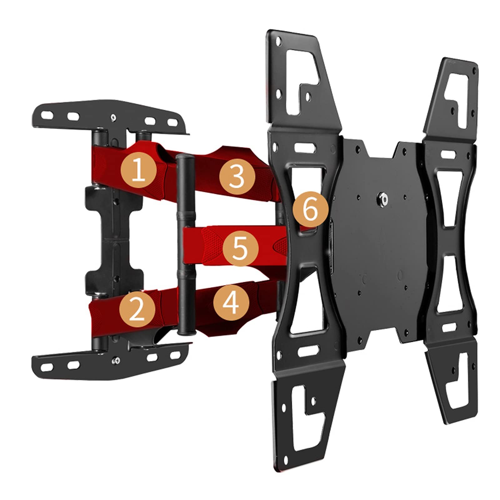 tv Stand Multifunzionale a sei braccio TV Stand Full Motion. TV Staffa a parete Staffa Swivels Tilts Extension per la maggior parte dei 26-65 pollici TV, max VESA 40. 0x400mm fino a 99 libbre .per cas
