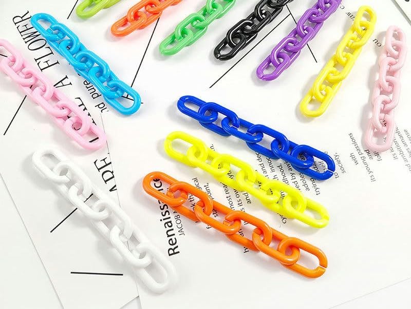 27 x 17 mm 500 sztuk niebieski różowy owalne w kształcie litery U akrylowe pierścienie łączące akrylowe plastikowe ogniwa łańcucha do tworzenia biżuterii rzemiosło
