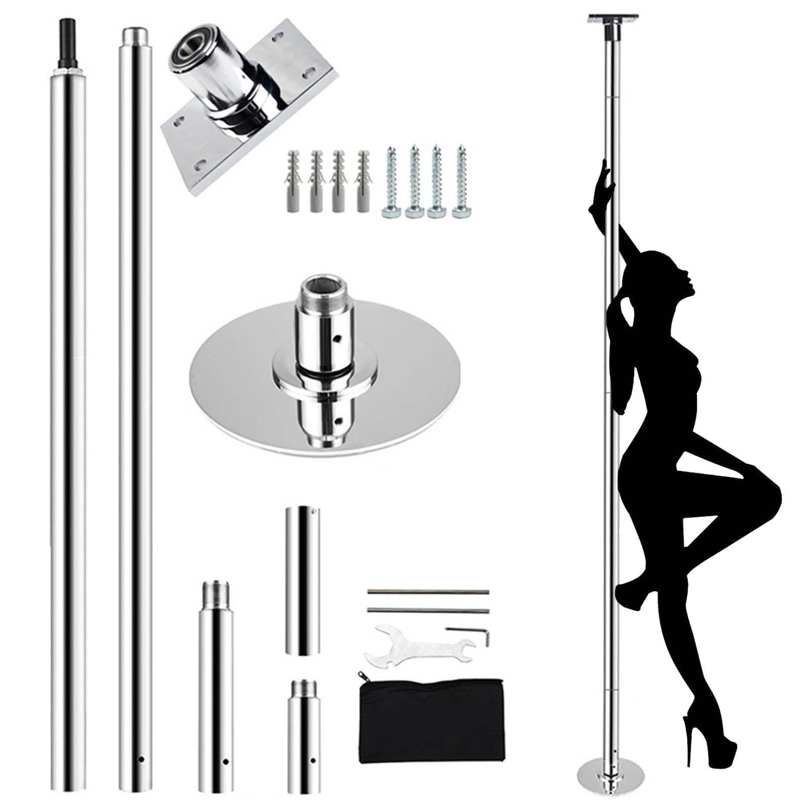 JYBNBBE Dancing Practice Pole for Carpet and Popcorn Ceilings Mounting, Fixed Plate Stripper Dance Poles, Permanent Workout Equipment Tube,3.075m-3.2m(10ft-10.5ft)