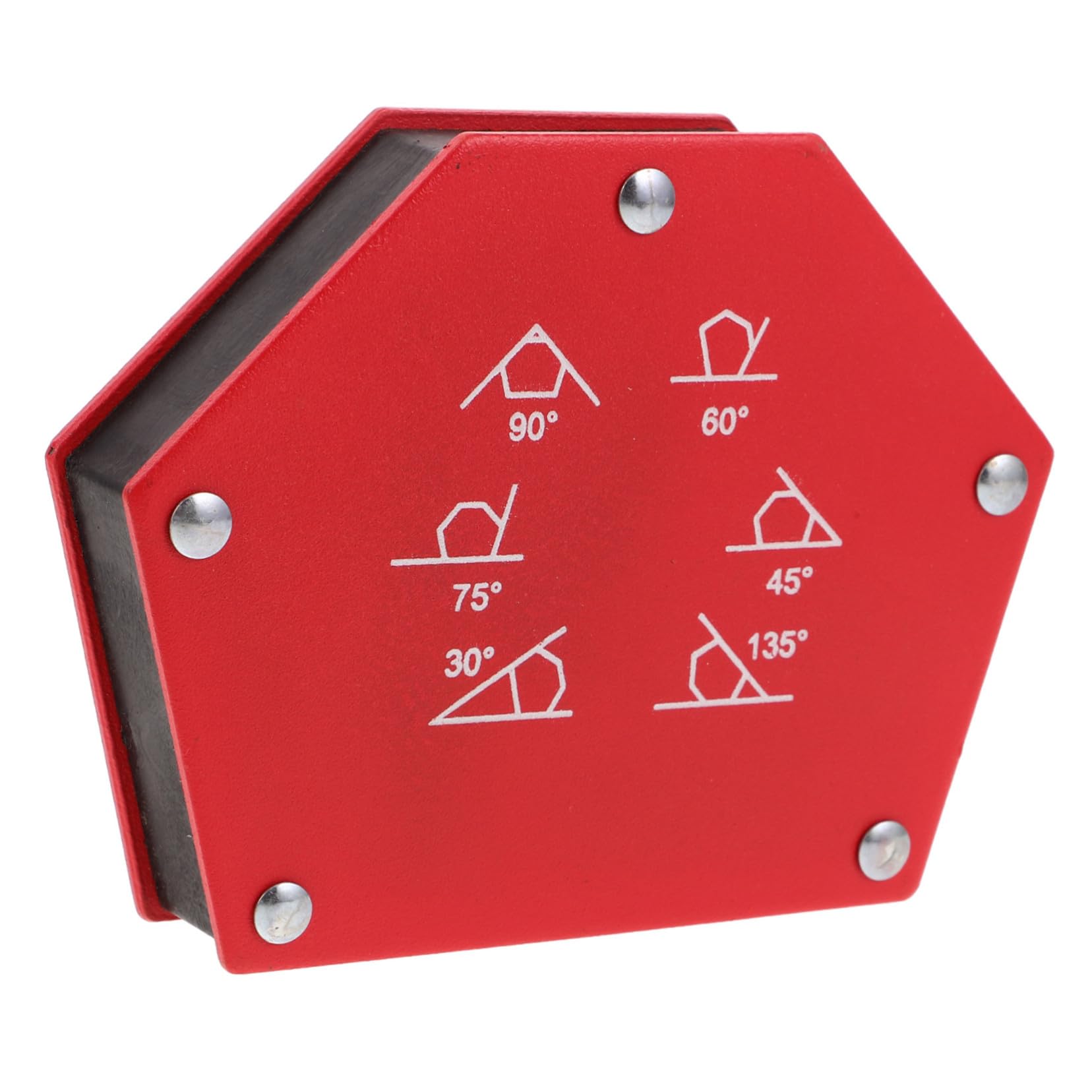 SEWACC Accesorio de soldadura abrazadera de tierra de soldadura magnética imán de ángulo soporte de imán de ángulo magnético acero rojo