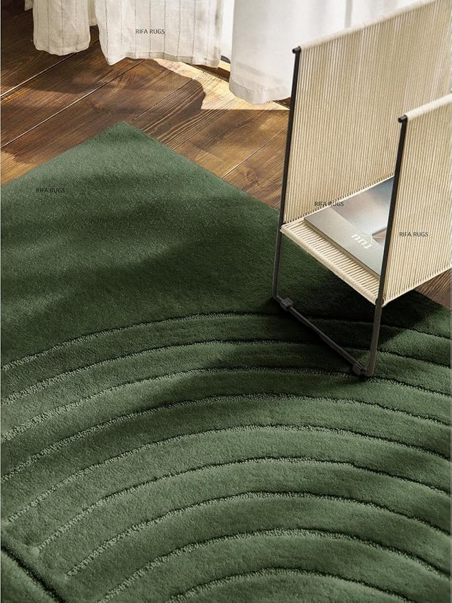 Image of Hand Tufted Carpet Nz Wool with Silk Abstract Design Non Slip Luxury Exclusive Rectangular Carpet for Living Room Bedroom (Size : 10x14 Ft, 305x427 CM), Multicolor