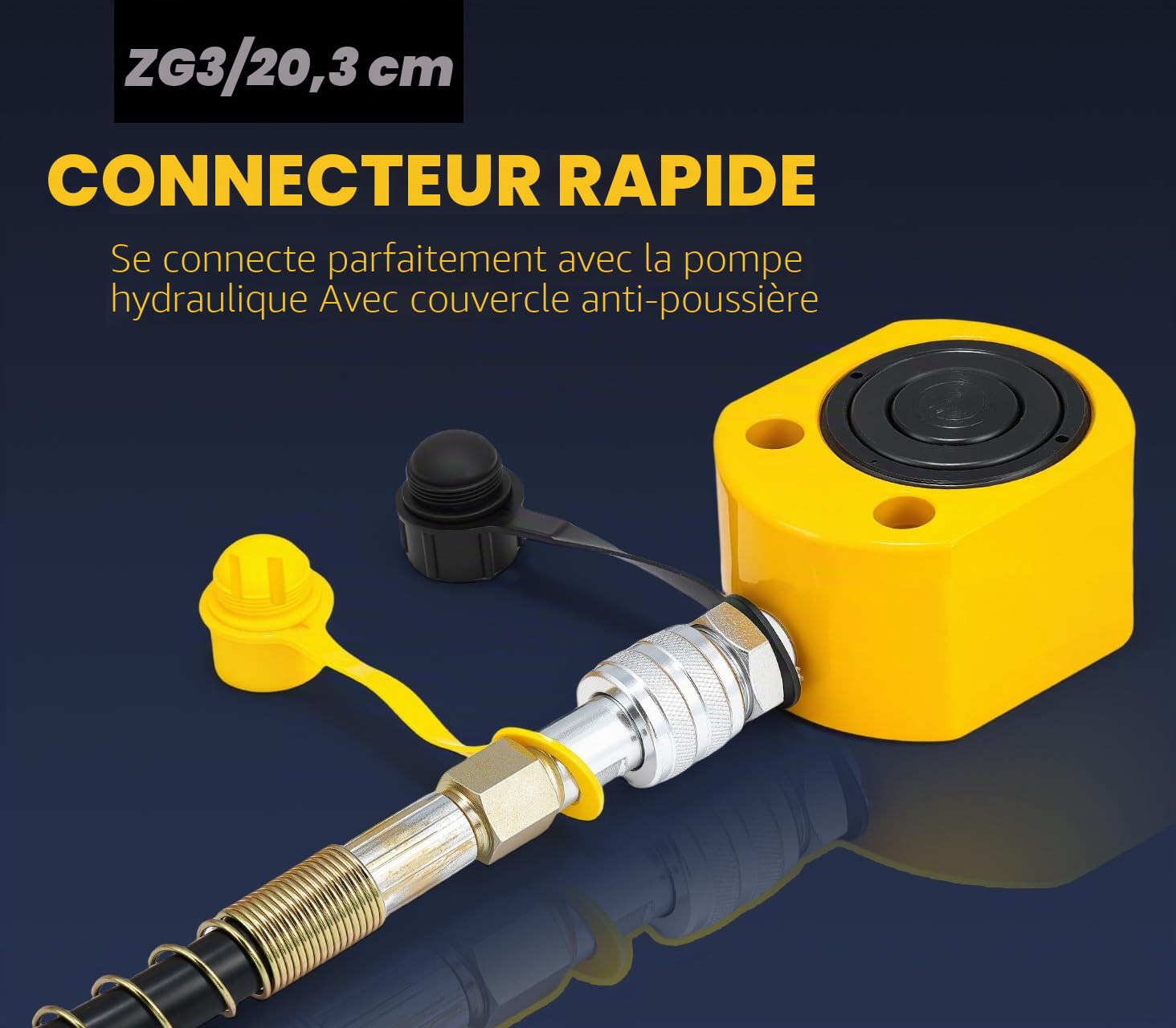 CGOLDENWALL 10T Vérin Hydraulique avec La Pompe CP-180, Course 26mm, Auto-Hauteur 51mm, Surface Effective 11.3cm², Industriel pour La Construction Mécanique/Ponts/Bâtiments (DFPY-10T+CP-180)