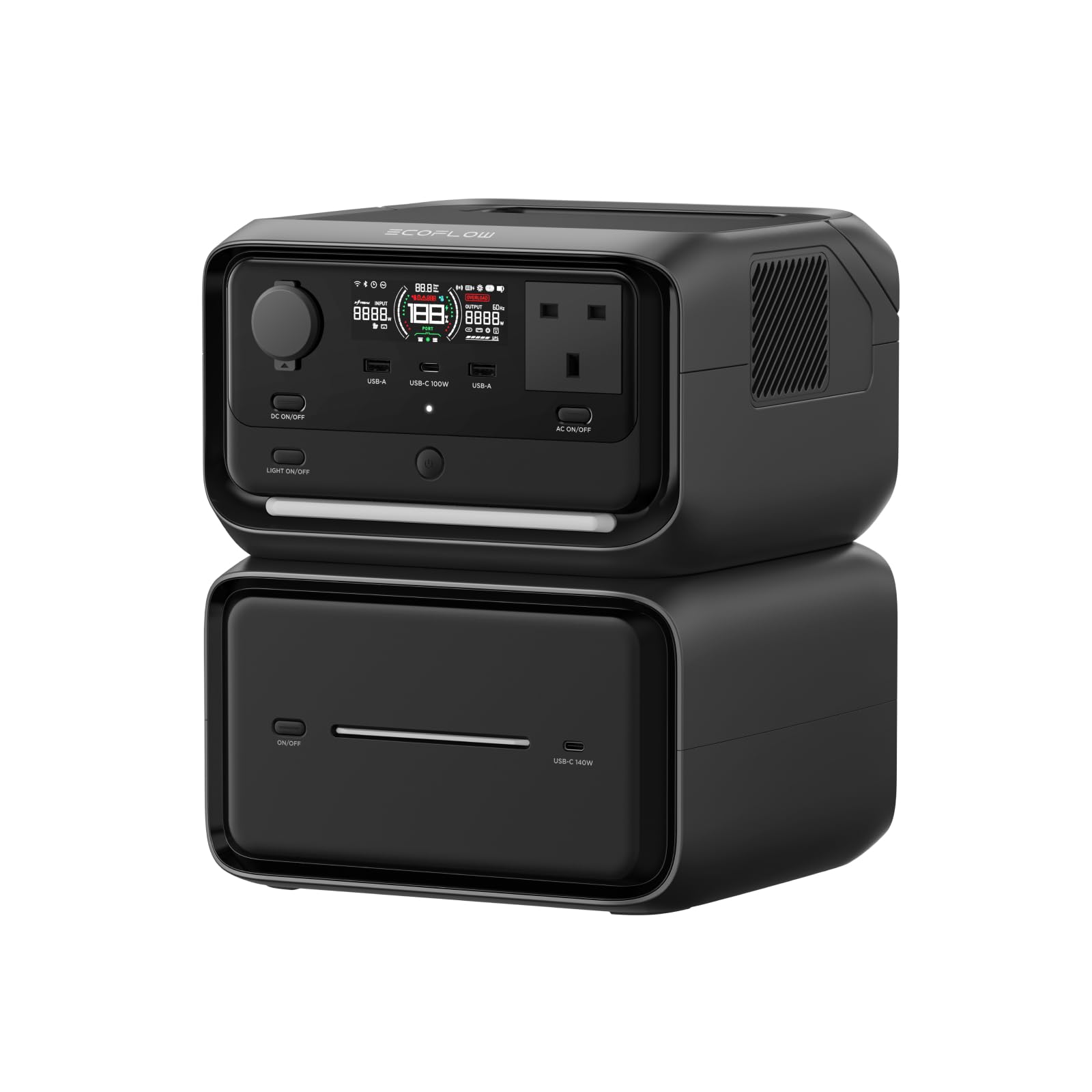 EcoFlow RIVER 3 Max Plus Portable Power Station–858Wh LFP Battery, 1200W Output, <10 ms UPS, Wireless, Solar Generator for Camping & RV (the product is unused, only part of the packaging is defective)