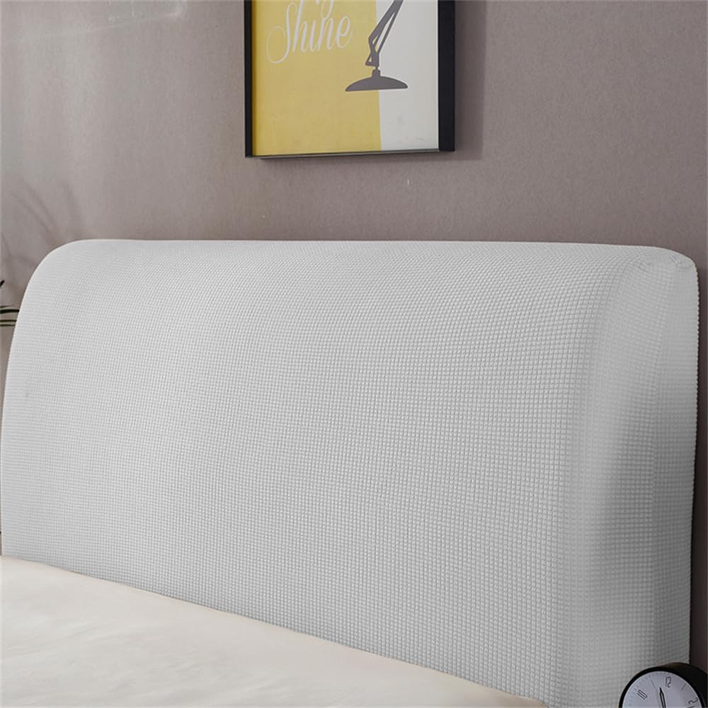 Hearda Jacquard Elastic Bed Headboard Cover, Solid Color Dustproof Protector Cover, Headboard Slipcover for Single Small Double King Size Bed All-inclusive Bed Head Cover (Gray,220cm)