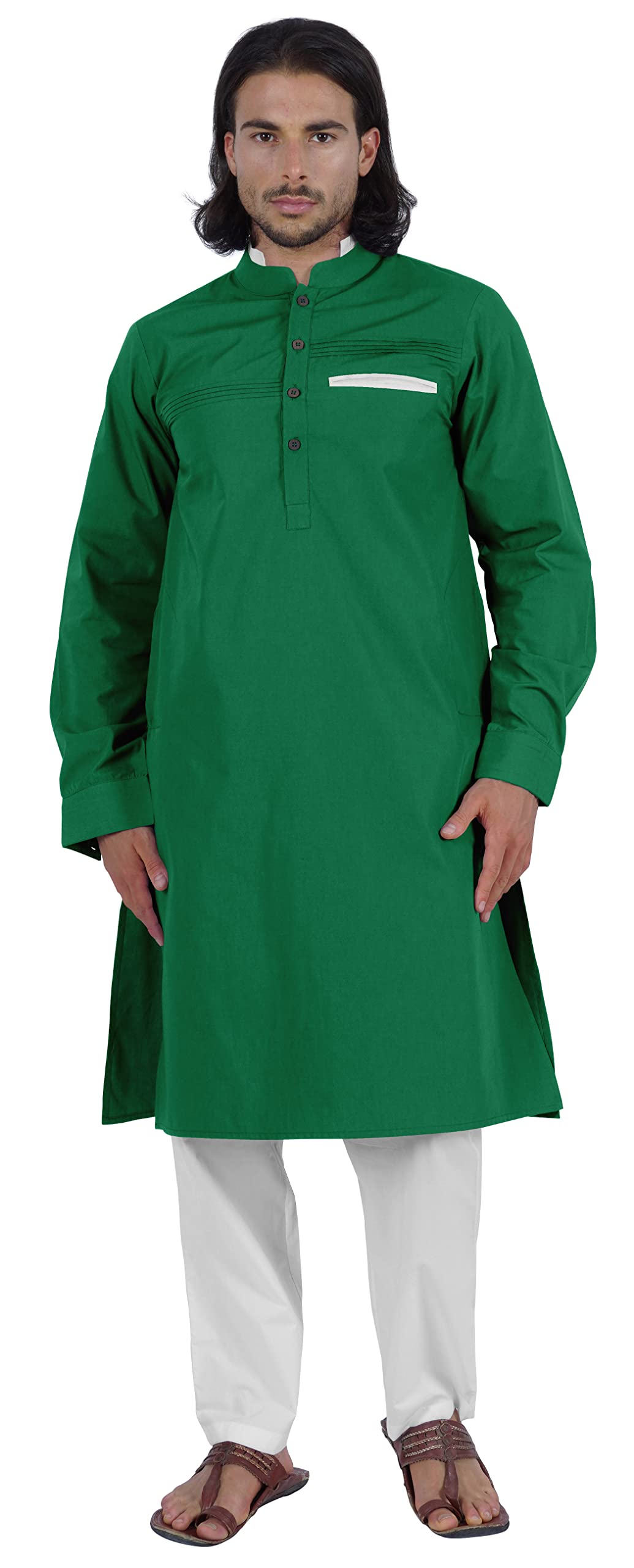 Atasi Herren Henley Welt Tasche Lange Kurta Feste Indische Ethnische Kleidung Für Männer