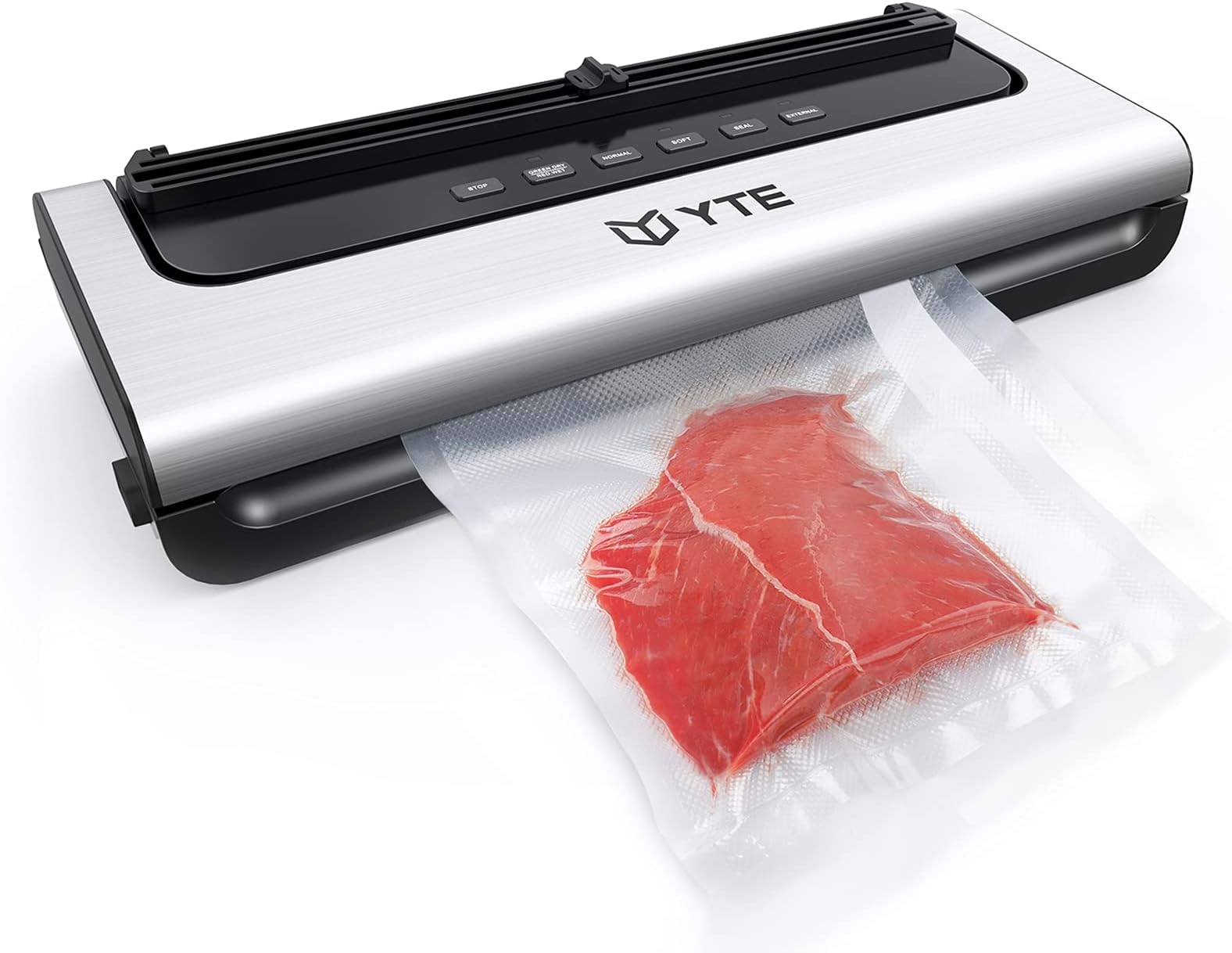 YTE Vacuum Sealer Machine, Automatic Food Saver with Dry & Moist Food Modes, Compact Design and Easy to Clean, Vacuum Sealing Machine with Built-in Cutter and Starter Kit