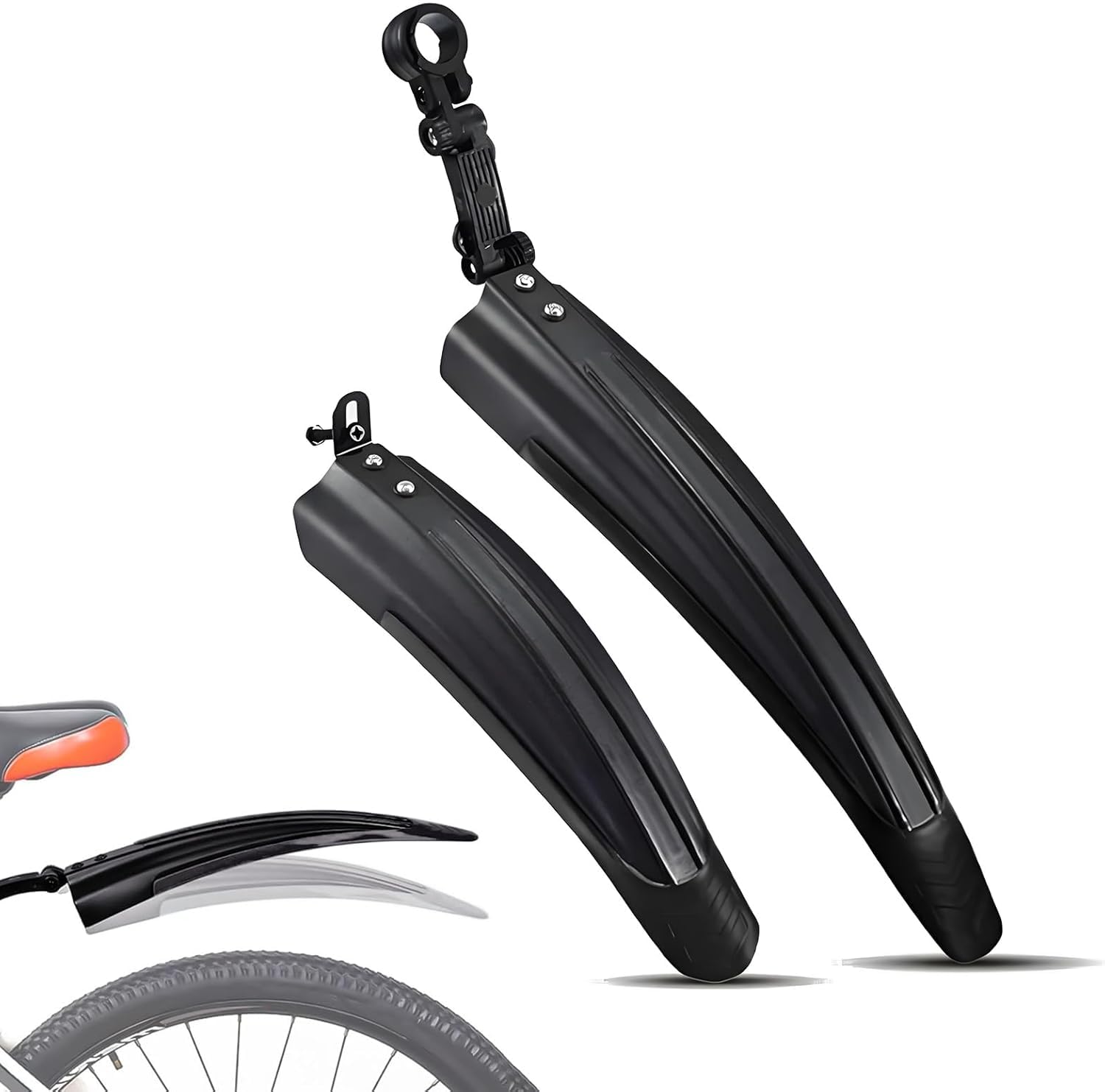 NINQ Fahrrad Schutzblech Set für Focus Jam² 7.9 2023, Verstellbarer Vorne Hinten Fahrrad Schutzblech, Geeignet für 20-26 Zoll Fahrräder,A-Black Küche, Haushalt & Wohnen