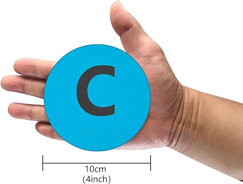 Miniatura 3 de Eco Walker Mini marcadores de suelo de 4 pulgadas para aula, preescolar y jardín de infantes (juego de 20 unidades) (alfabeto)