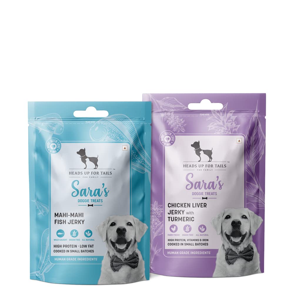 Heads Up For Tails Huft SaraS Dog Treats Combo Chicken Liver With Organic Turmeric & Mahi Mahi Fish - Pack Of 2,All Life Stages (B0BR8DTH75) Amazon Price History, Amazon Price Tracker