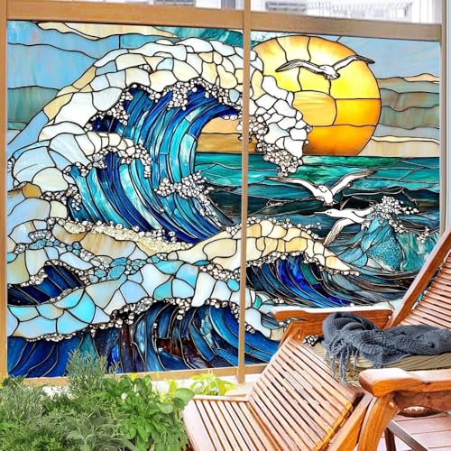 Vinilo Decorativo para Ventana Abstract Ocean 2 Piezas miniatura 4