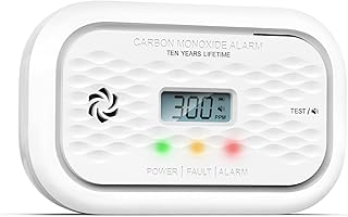 ZA326 H01 Kohlenmonoxid Melder 10 Jahre Batterie, Tragbarer CO Detektor mit LCD Display, Zertifiziert EN 50291, 85 dB Alarmlautstärke, 1 Stück