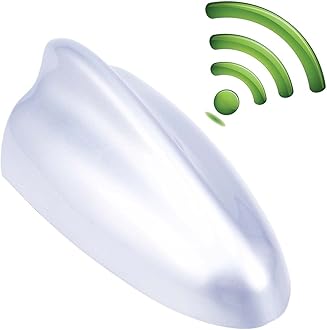 Possbay Shark Fin Antenna Car Antenna AM FM Radio Signal Aerial Adhesive Tape Base Super Functional Silver