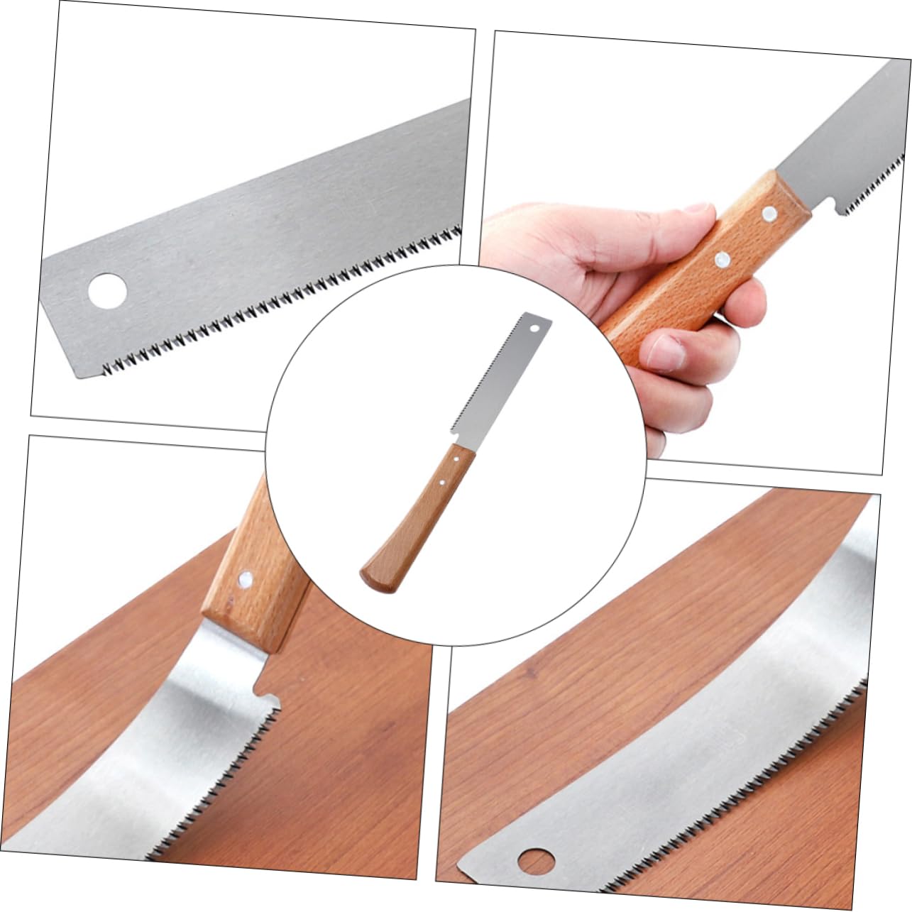 2pezzi Seghetto Manuale Mano Con Manico Legno Di Precisione Denti Per Lavori Di Falegnameria Utensile Compatto Per Giardinaggio e