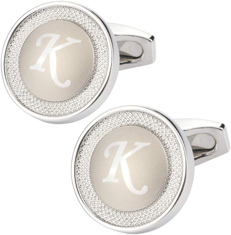 GWD Cufflinks for Men Shirt Premium Quality Personalized Initials Alphabet A-Z Gift Box