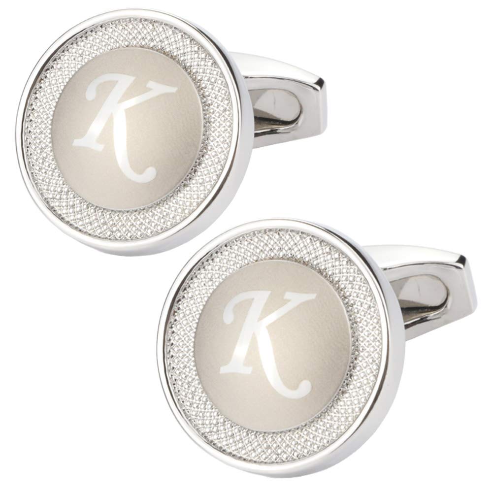 GWD Cufflinks for Men Shirt Premium Quality Personalized Initials Alphabet A-Z Gift Box