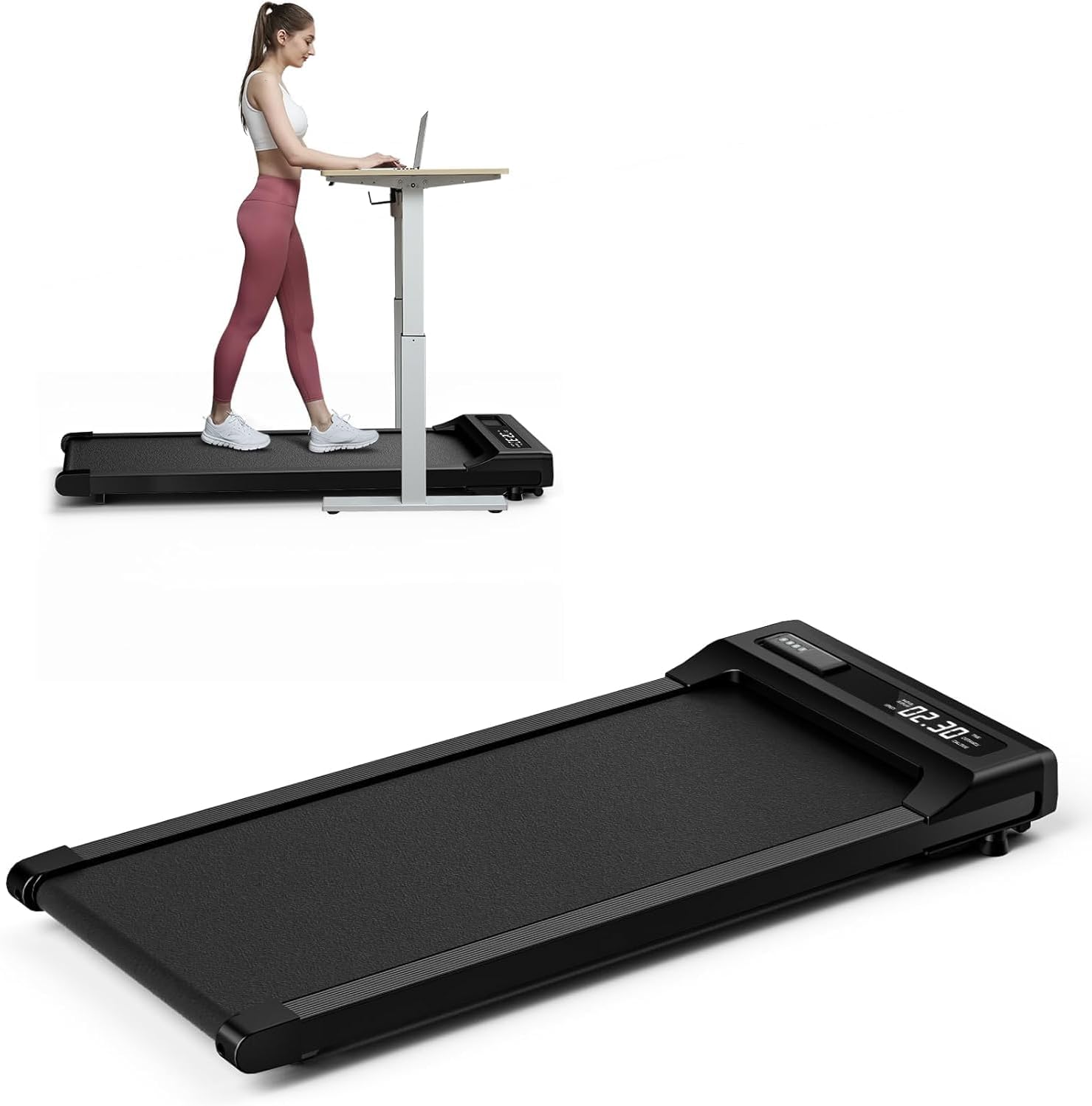 Walking Pad Treadmill Under Desk,Walking Pad for Office Home,Portable Mini Treadmill,2 in 1 Walking Jogging with Remote Control, LED Display