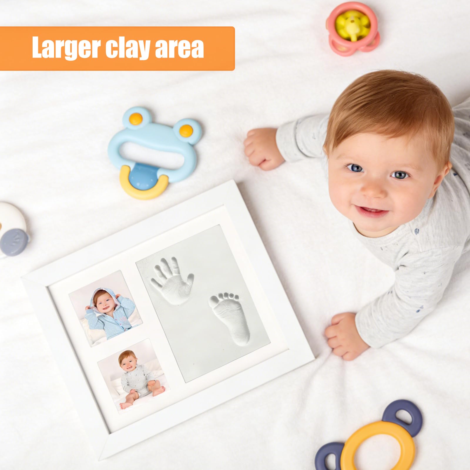 Rzspher Baby Hand and Footprint Kit, Baby Photo Frame Clay Kit - Image 2