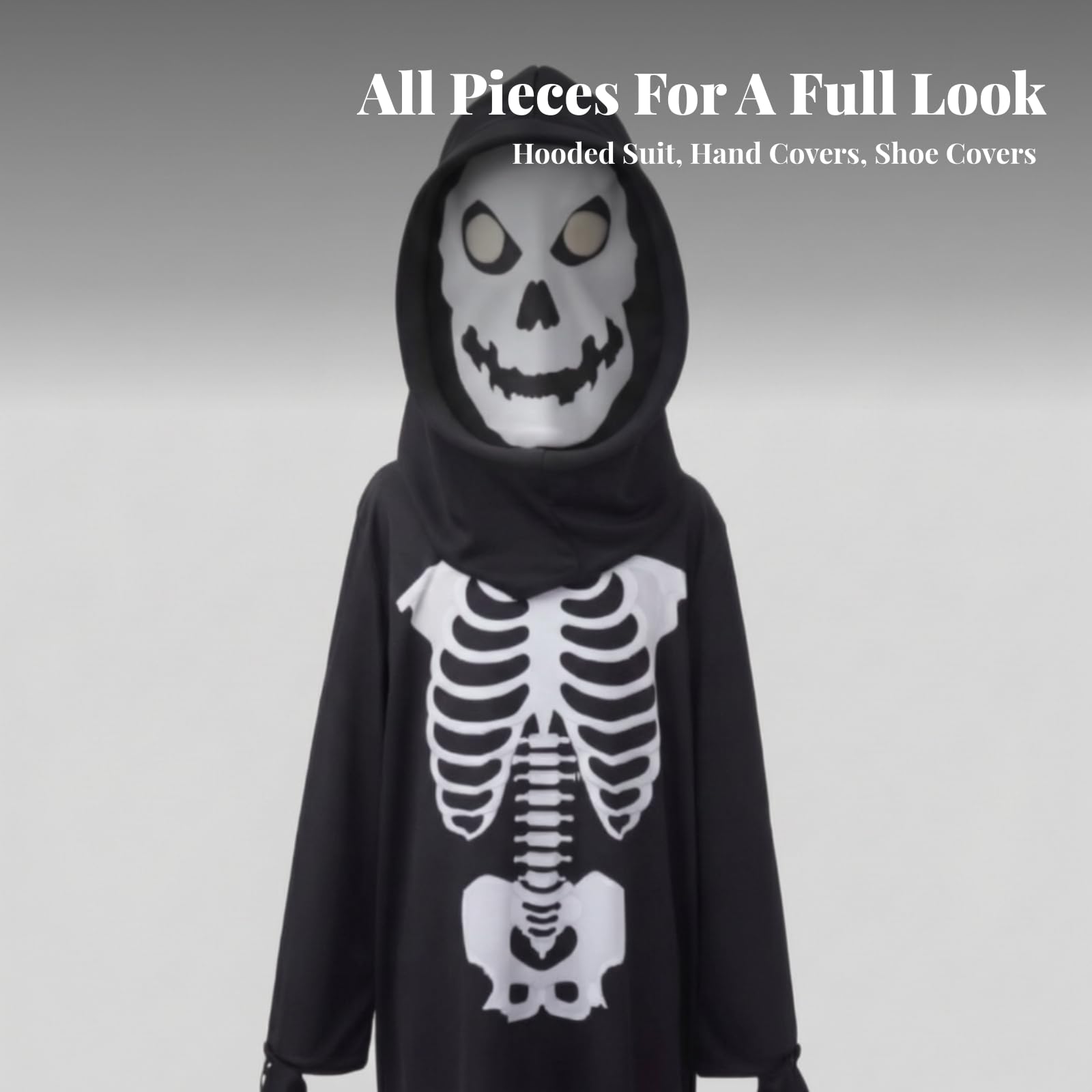 Costume da Scheletro, Tuta da Scheletro, per Feste in Maschera, Bambini