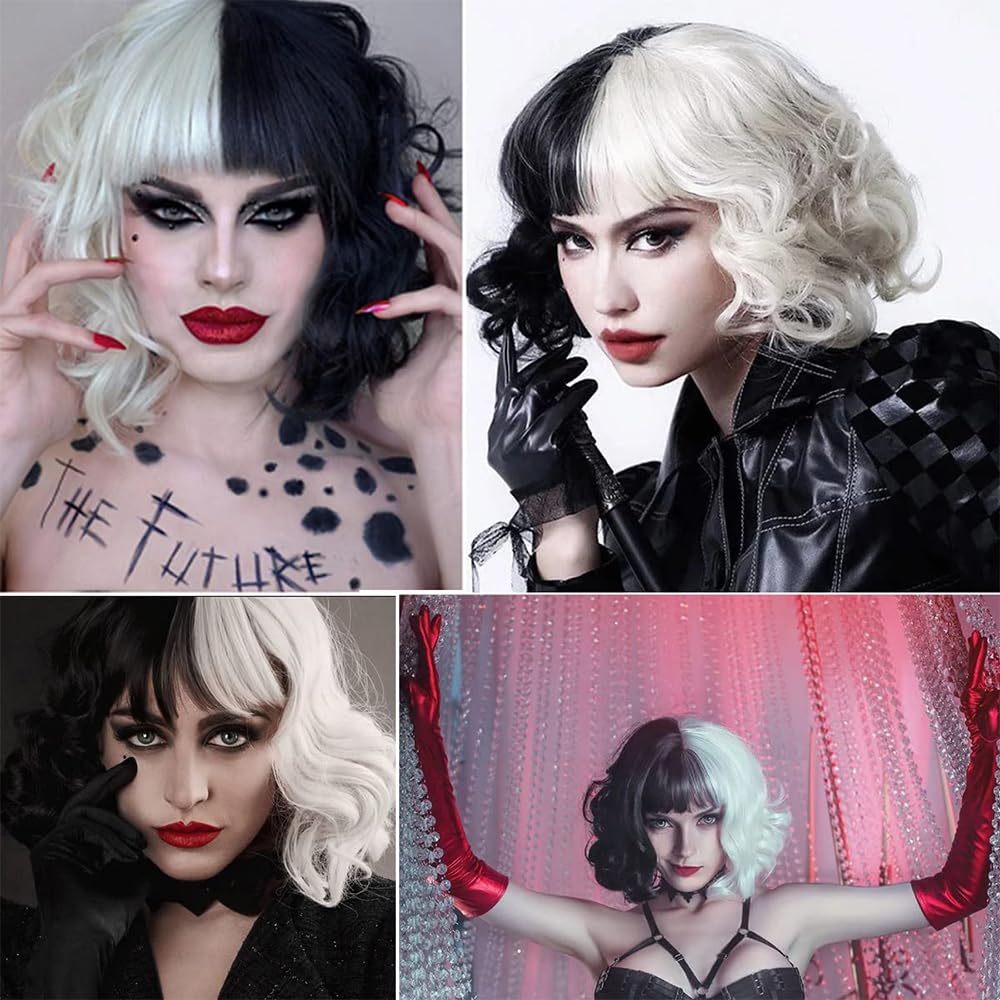 Amazon.com : YuanYouTong Black and White Wig for Women  display picture 3