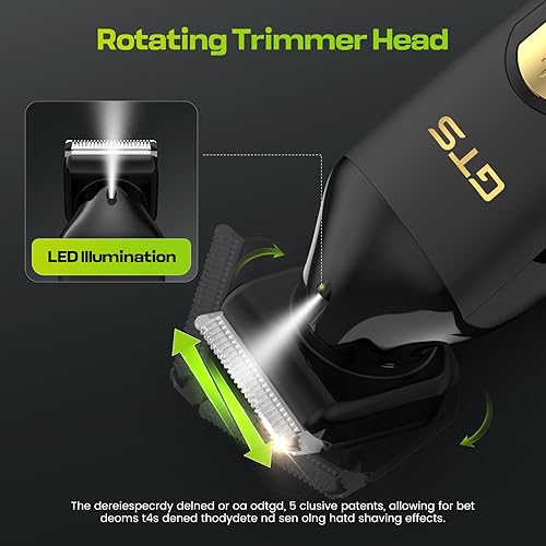 Miniatura 3 de Recortadora eléctrica de pelo corporal para hombres, hoja de cerámica multiángulo con pantalla LED y velocidad ajustable de 7000 RPM, kit de