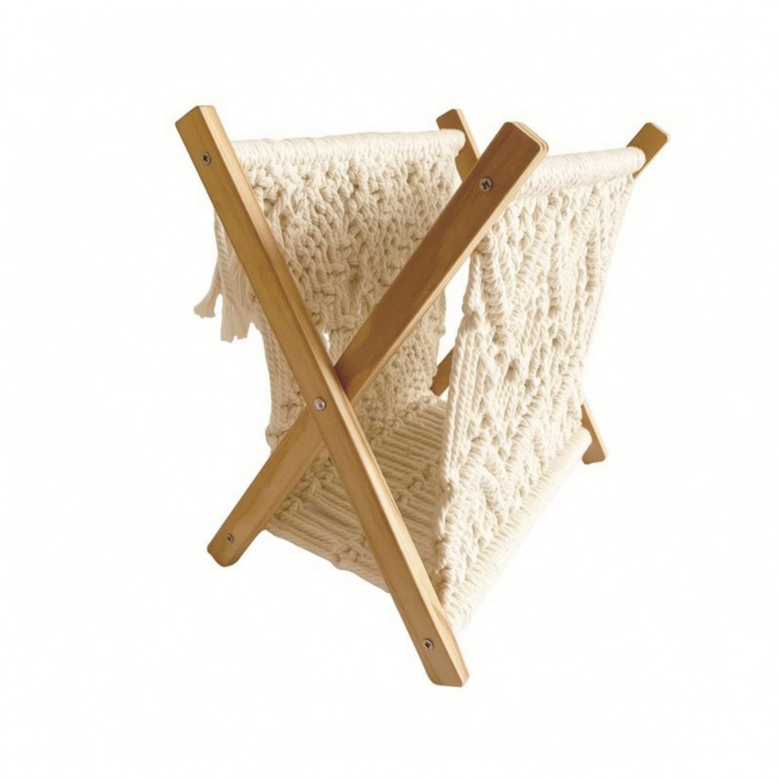 Stabil Zeitschriftenständer mit Makramee, Style to 1, 32 × 32 cm