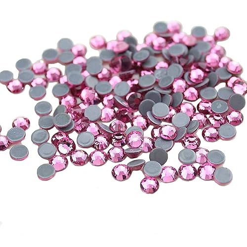 Jollin Hot Fix Crystal Flatback Rhinestones Glass Diamantes Gems 4.8mm(20ss 1440pcs, Rose)