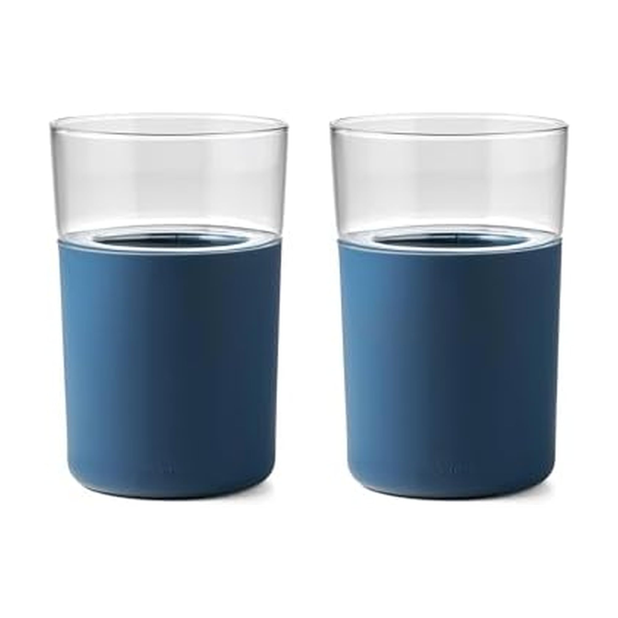 Rabbit Freezable Beer Glass Set of 2 with Cooling Gel Packs and Silicone Sleeves - Slate, Insulated Freezer Beer Glasses That Keep Beer Cold for Hours