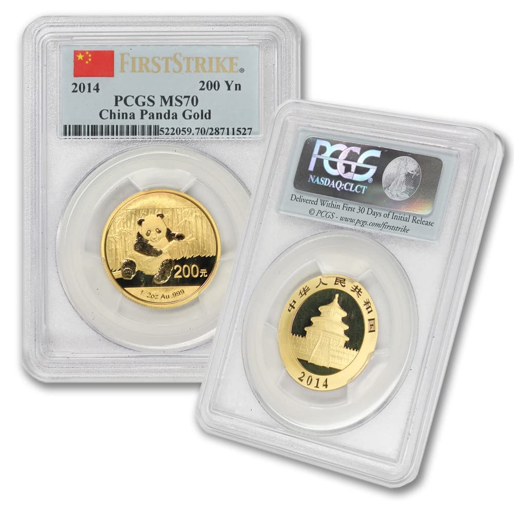 2014 Chinese 1/2 oz Au Gold Panda Coin MS-70 (First Strike
