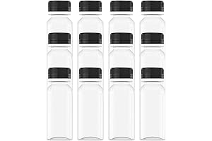 12 Pack 2oz Reusable Mini Plastic Bottles for Juice