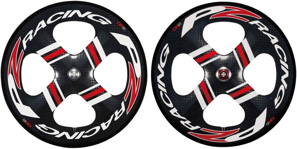 PZ Racing CR7.1W Tubular Four Spokes Wheel Set, Carbon Matt Black