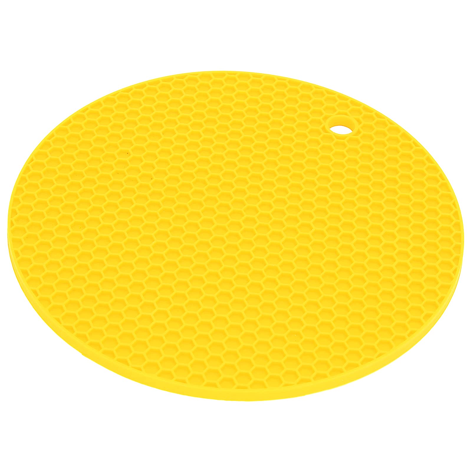 Juroupi Yellow Round Shape Mat Food Grade Thickened Silicone Placemat Insulation Pad Microwave Oven Mat (Yellow)