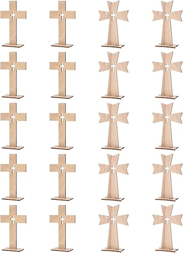 SEWACC DecoraciĂłn de cruz de madera para manualidades, adornos en forma de cruz, decoraciĂłn de mesa, 20 piezas, letrero de arte cruzado para regalar SEWACC DecoraciĂłn de cruz de madera para manualidades, adornos en forma de cruz, decoraciĂłn de mesa, 20 piezas, letrero de arte cruzado para regalar