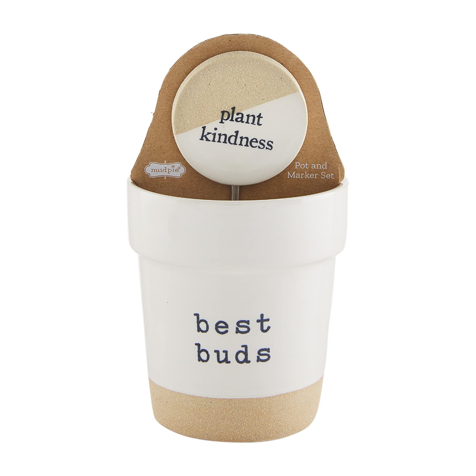 Mud Pie Pot Marker Set, Best Buds, 4.5" H x top Dia 4" x Bottom Dia 3"