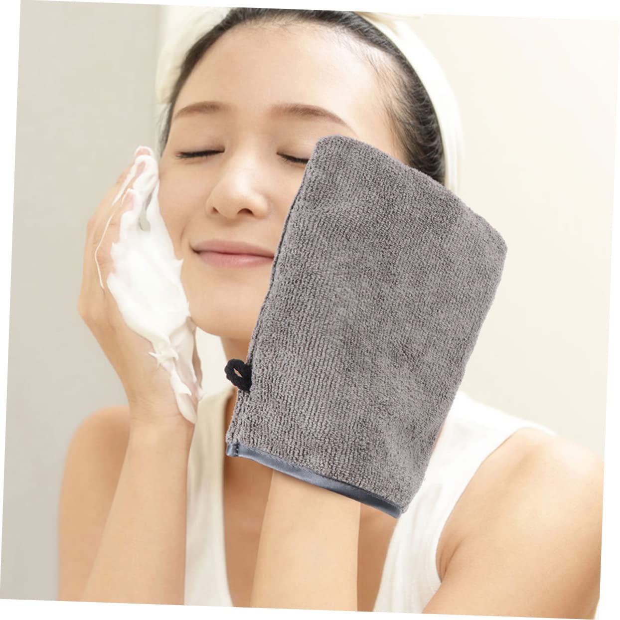 FRCOLOR 18 guanti per il trucco in fibra, guanti per il viso, guanti per il viso, asciugamano da bagno, guanti per la pulizia del trucco, guanti in microfibra, per formare detergenti da viaggio