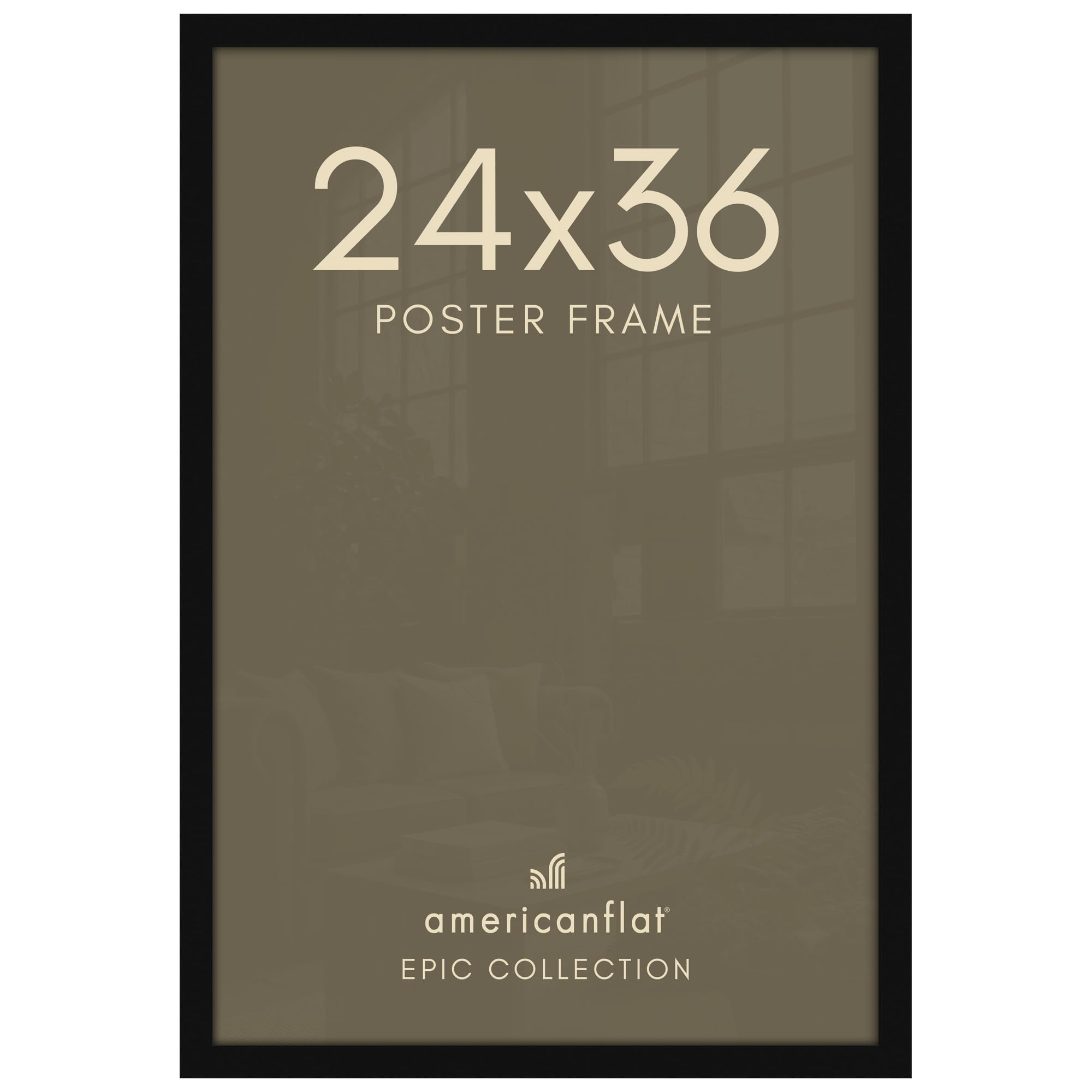 Americanflat 24x36 Poster Frame - Engineered Wood - Black