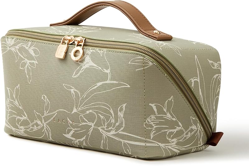 Necessaire de maquiagem EACHY floral verde média