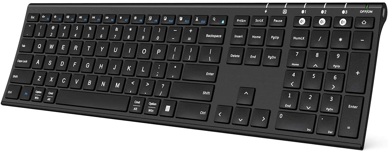 Buy Bluetooth Keyboard for Mac OS, Rechargeable MultiDevice Wireless