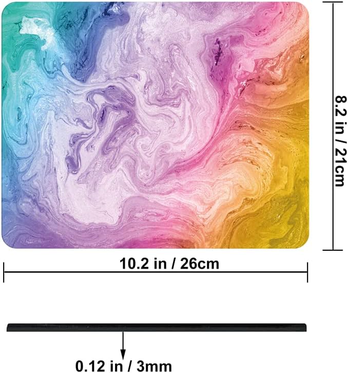 Miniatura 3 de Alfombrilla para mouse, base de goma antideslizante, alfombrilla cuadrada para mouse para oficina, juegos, laptop, computadora (06 mármol colorido)