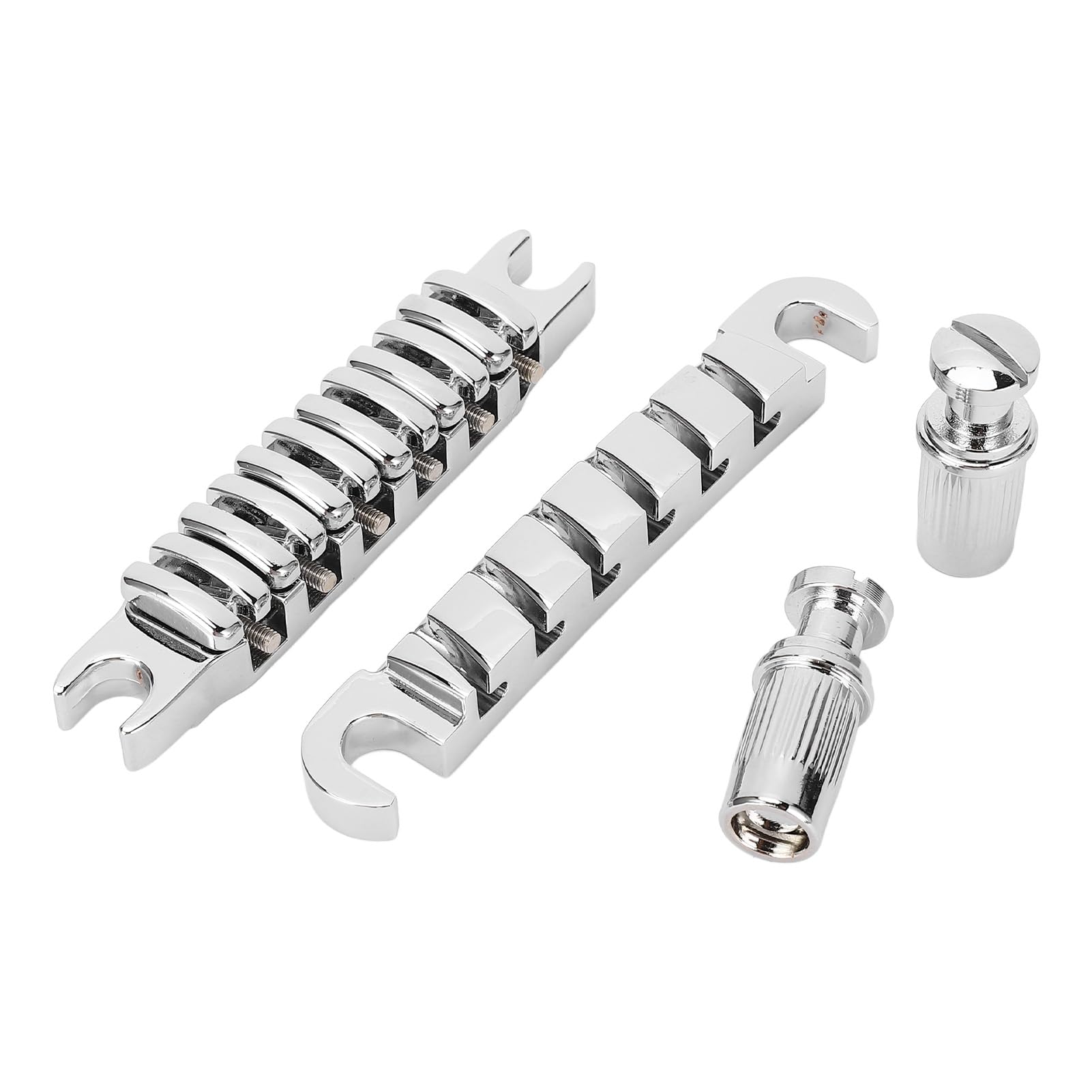 Sostituzione del ponte per chitarra per stile LP |Selle regolabili individualmente in lega di zinco |Spaziatura delle corde di 10,4 mm per tono e stabilità migliorati (Silver)