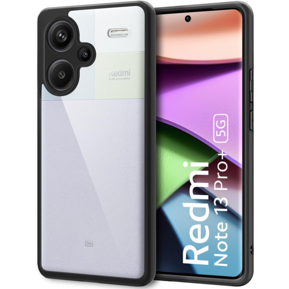 TheGiftKart Ultra-Hybrid Clear Back Cover Case for Mi Redmi Note 13 Pro PLUS 5G | Shockproof Design | Camera Protection Bump | Transparent Back Case for Redmi Note 13 Pro Plus (PC & TPU, Black Bumper) (B0CRDQVCRN) Amazon Price History, Amazon Price Tracker