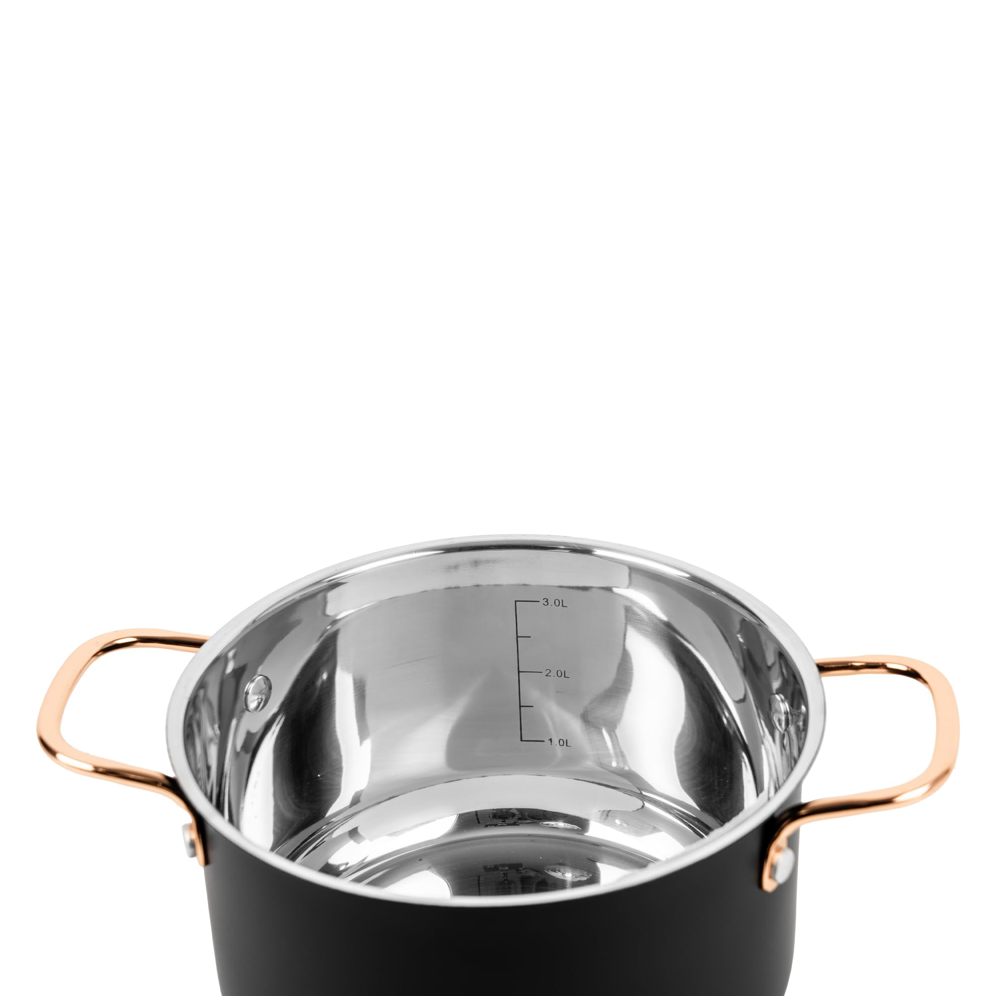 KARL HAUSMANN Juego de Ollas Acero Inoxidable - 3 Piezas - Bateria de Cocina de Acero Inoxidable con Tapas de Vidrio - Apta para induccion, Gas y Vitrocerámica - Set Ollasa