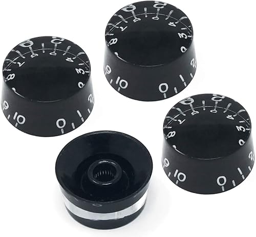 Miniatura 2 de Vintage Forge Pomos de velocidad negros compatibles con guitarra eléctrica Gibson Les Paul SG (juego de 4) se adapta a 24 ollas empotrables de eje