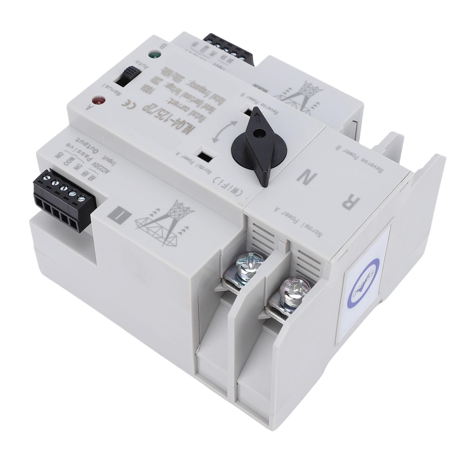 Keenso Interruptor Inteligente de Transferencia de Energía Dual Controlado por WiFi para Suministro de Energía Continua en Laboratorios y Hogares 100A
