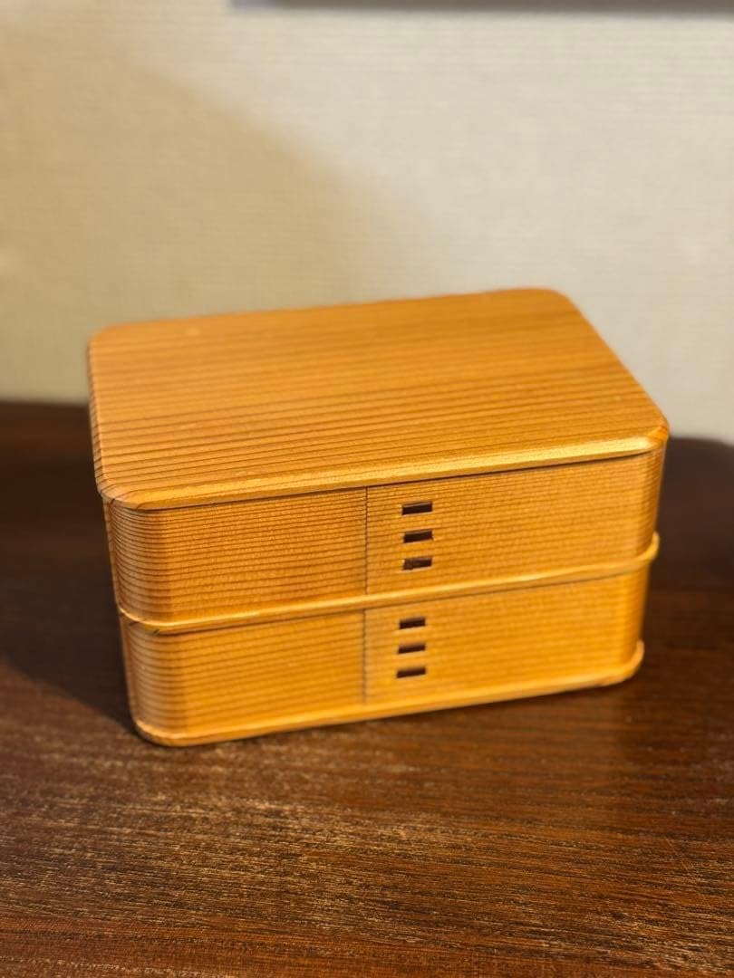 Amazon.co.jp: レア 大館工芸社 曲げわっぱ 隅丸二ツ重弁当 工芸品