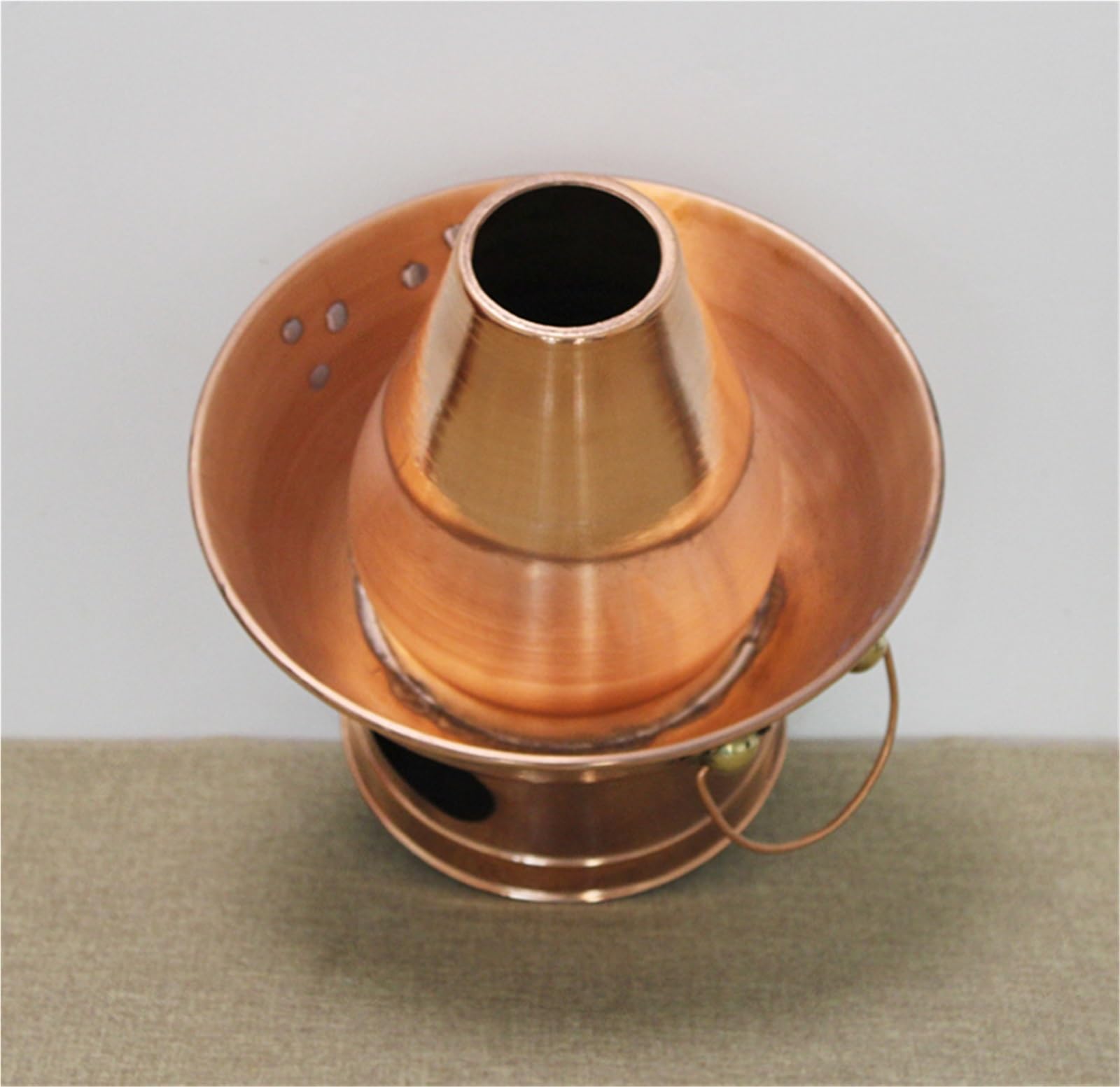 INUUXLG Vintage Hot Pot Copper Hot Pot Pure Copper Old-Fashioned Mutton Handmade Copper Pot Fire Boiler Shabu Cooker