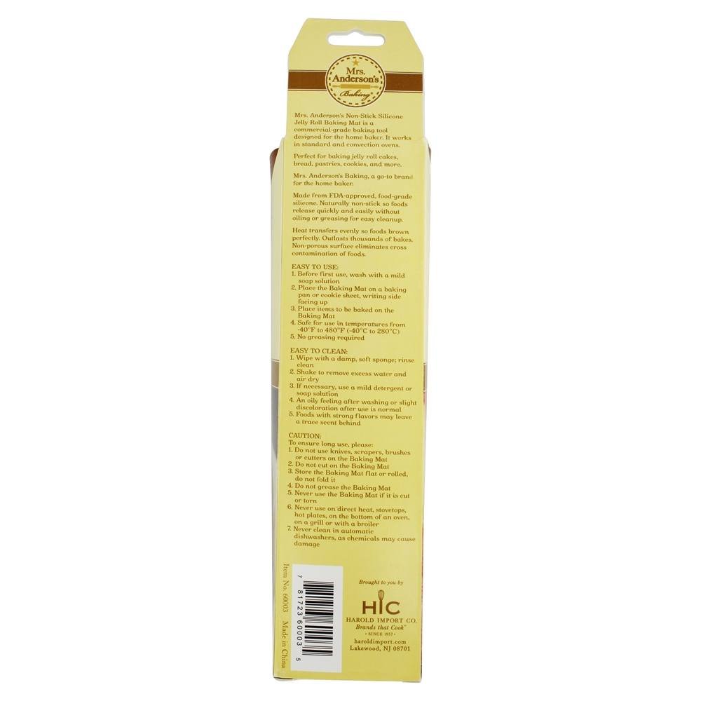 Mrs. Anderson's Baking Antihaft-Silikon-Backmatte – wiederverwendbare Ofeneinlage & Gebäckmatte – für Brot, Kekse, Braten und mehr – Baker's Essentials – hitzebeständig bis 250 °C –