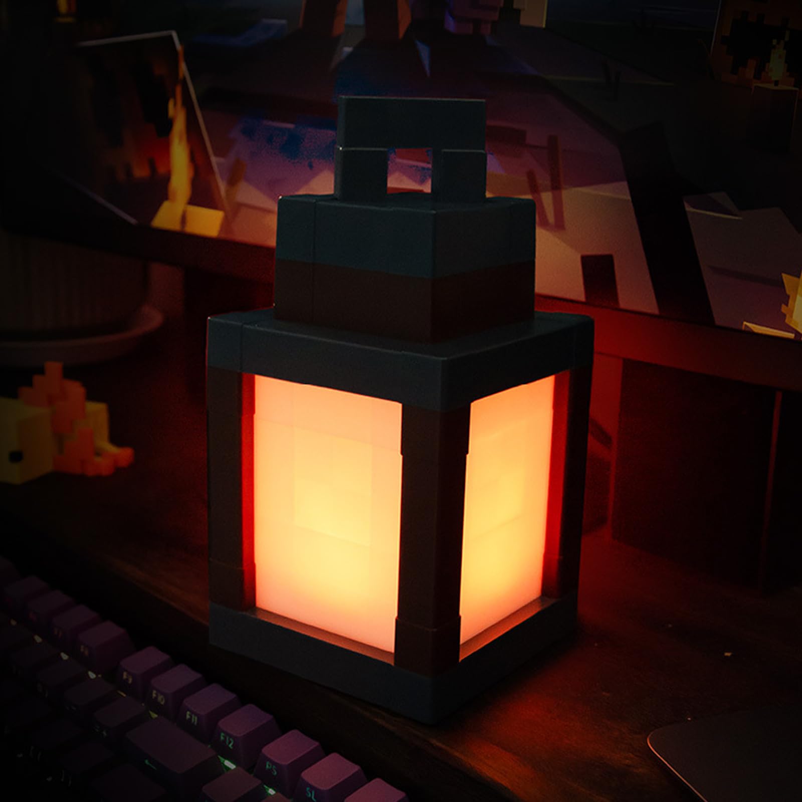 Lampada Notturna Pixelata 3D con Effetto Night Light USB Ricaricabile, 16 Colori LED con Switch Touch e Telecomando, Illuminazione da Parete o da Tavolo per Decorazioni Camera da Letto