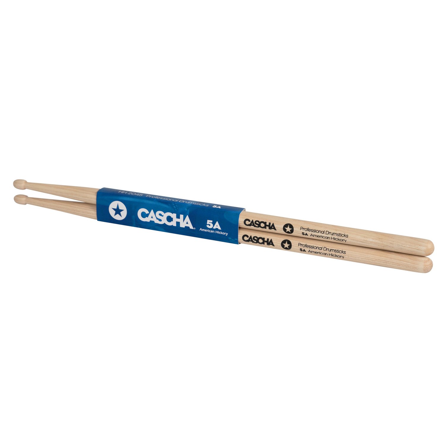 CASCHA Drumsticks 5A American Hickory - 12 Paar hochwertige Drum Sticks aus robustem Hickory-Holz - ausgewogener Schwerpunkt für optimale Kontrolle - Länge 407 mm - Schlagzeug Sticks 24 Stück